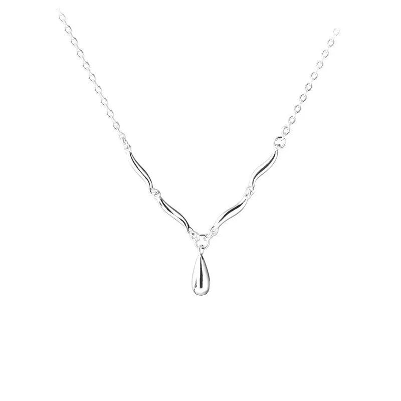 New in vintage glossy water droplet necklaces light luxury Laziness High quality irregular tassel collar chain fine jewelry