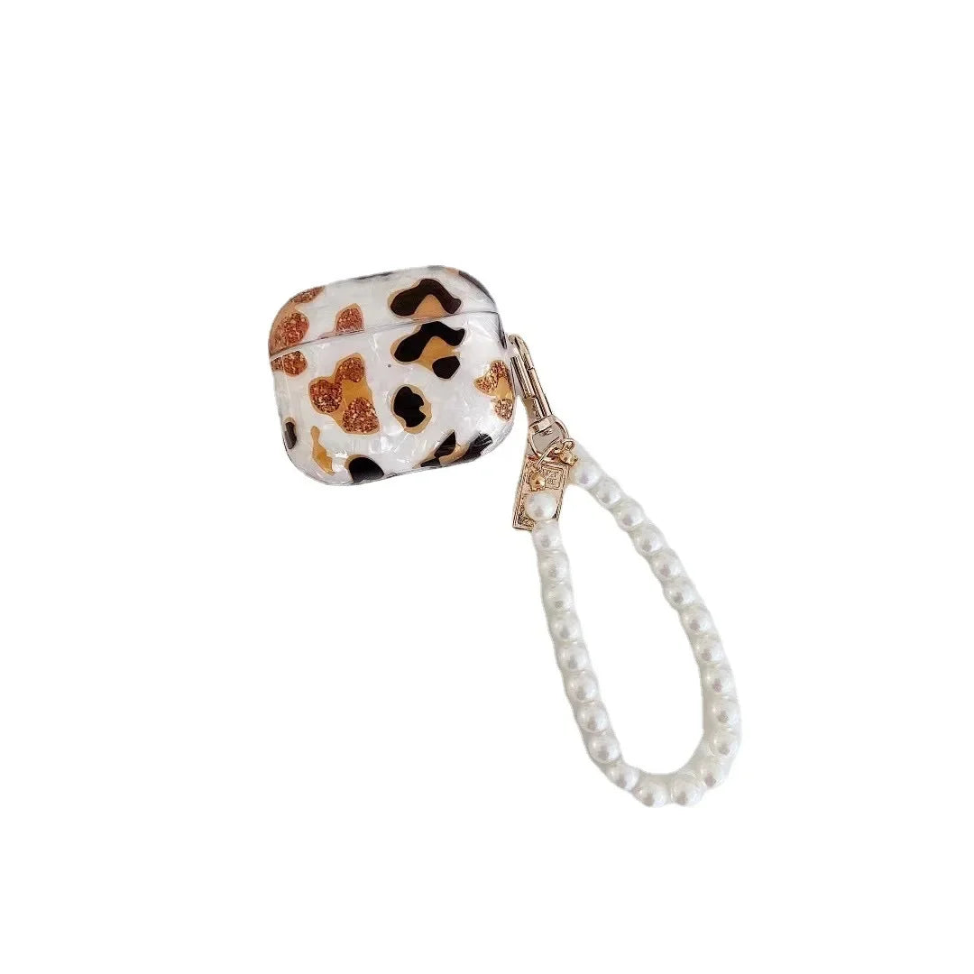 Pearl Earphone Cases For Airpods Pro 2 Leopard Pendant Headphone Protective Cover For Apple Airpod 3 Pro 2 1 3rd Generation Case
