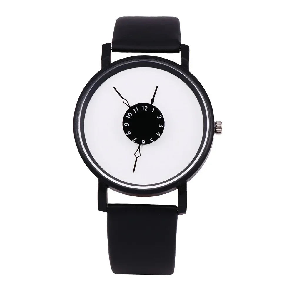 Couple Casual Quartz Watches Leather Band Strap Watch Analog Wrist Watch for Women Men Creative Digital Dial Clock Reloj Mujer