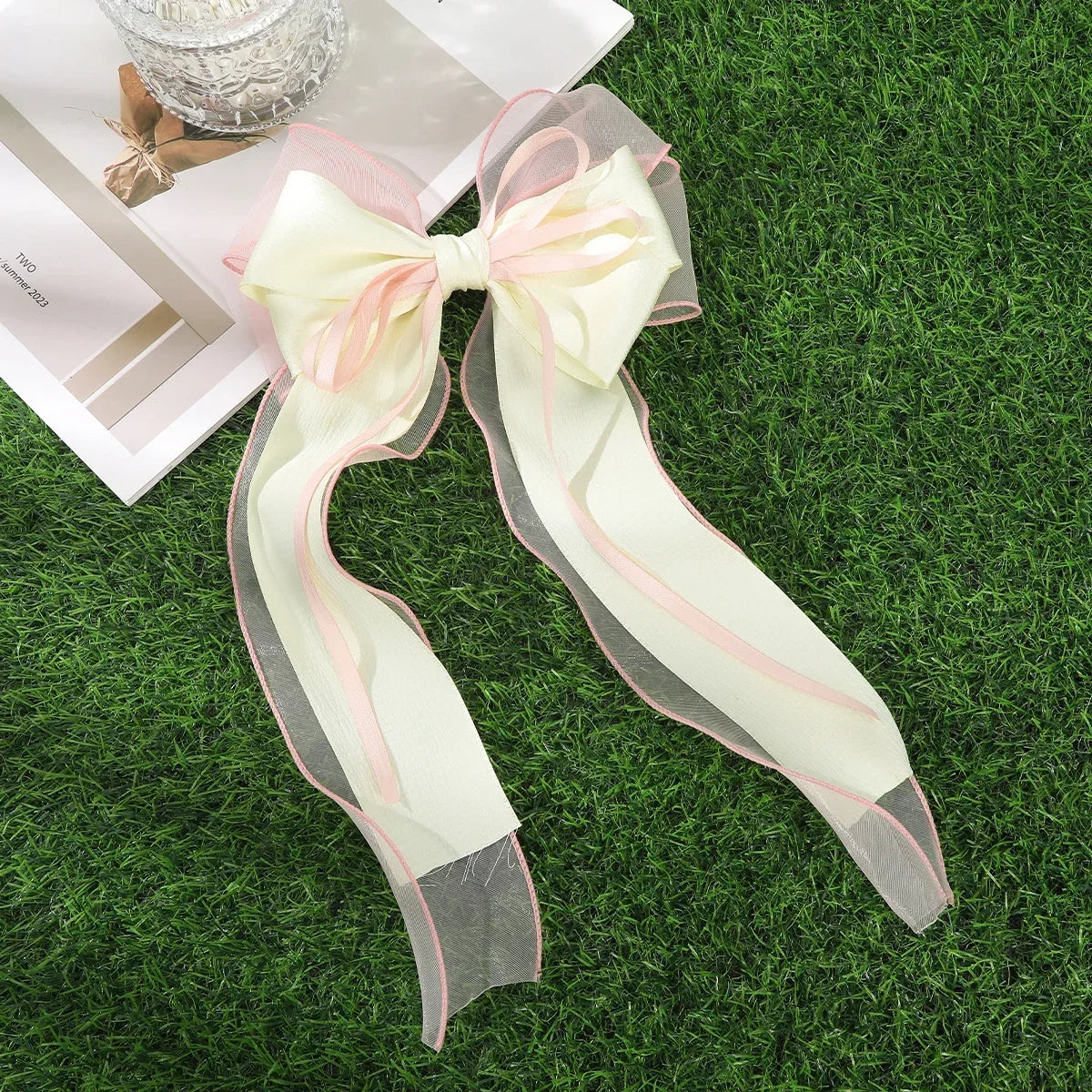 Chiffon Bow Hair Clips Girls Sweet Blue Shining Satin Bowknot Hair Clips Ribbon Bow Barrette Hairpin Grip Ponytail Clip 머리핀