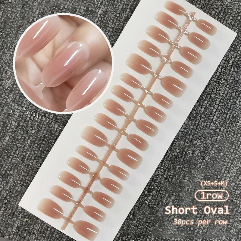 30Pcs Nail Tip Fake Nail Fashion Wearable False Nails Simple Full Cover Press on Nails DIY Wear Nail Tool