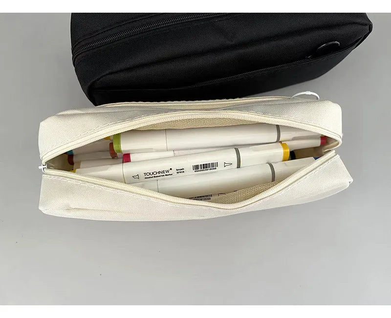 Black Capacity Pencil Case Kawaii Cute Pencils Cases Student Pen Case Big School Supplies Stationery Pencil Bags Pencil Pouch