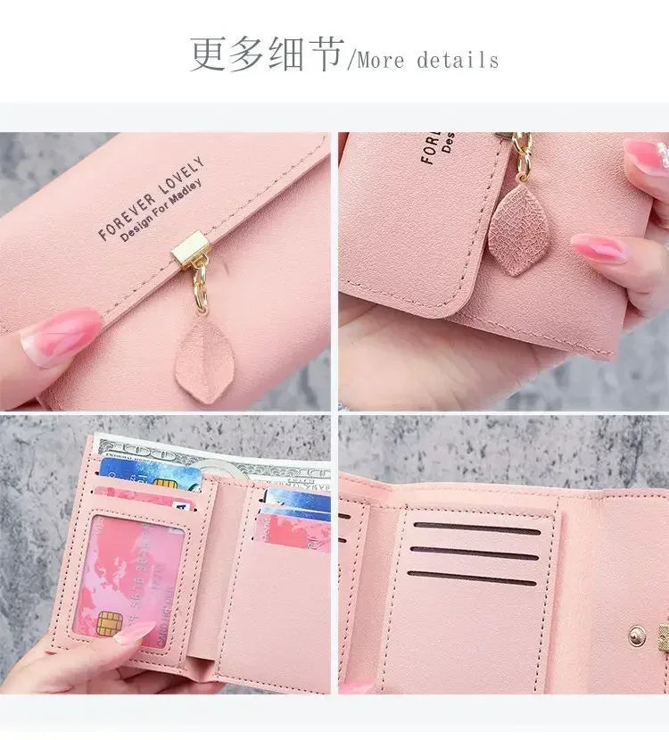 Fashion Short Women Wallets PU Leather Women Luxury Tassels Wallet Hasp Small Wallet Trend Coin Purse Ladies Card Holder Purses