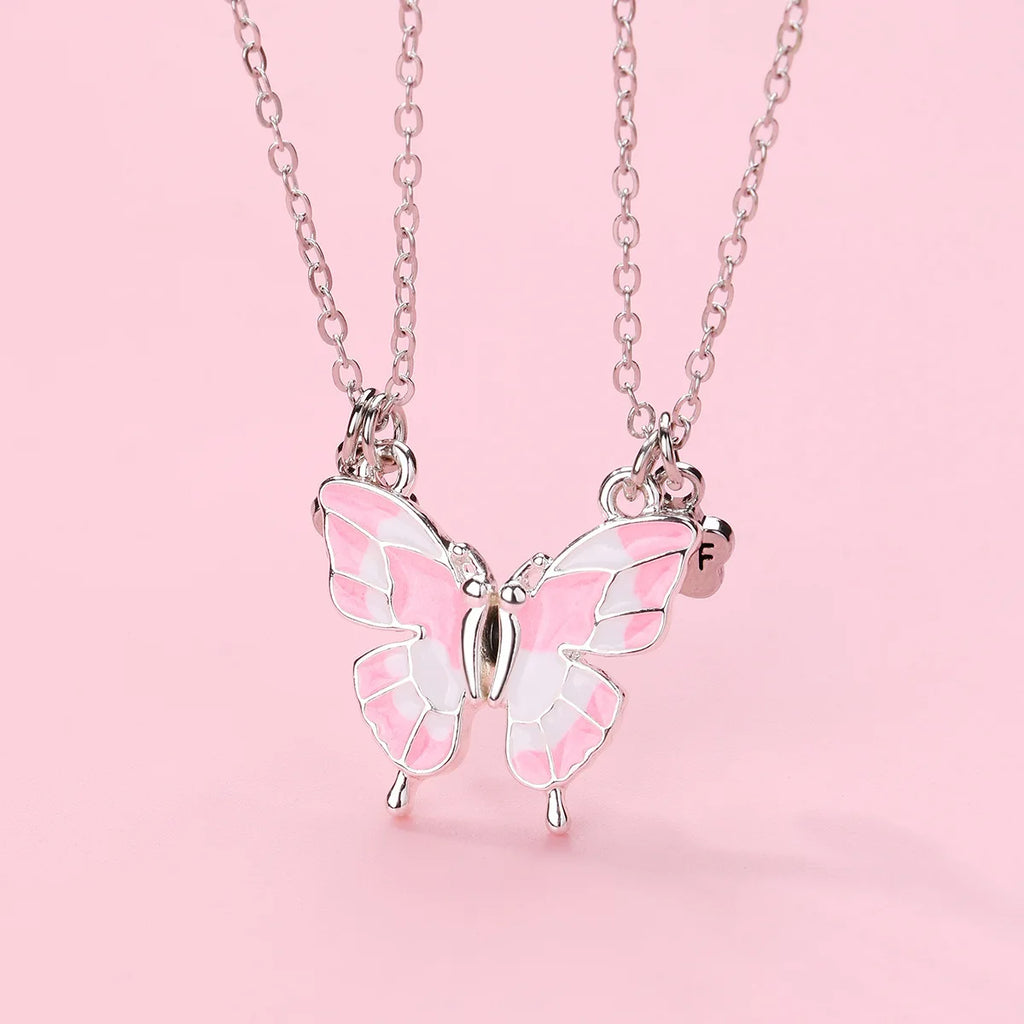Best Friends Pendant Necklace For Woman Girls Magnetism Sequin Couple Crystal Chain Choke BFF Friendship Forever Jewelry Gift