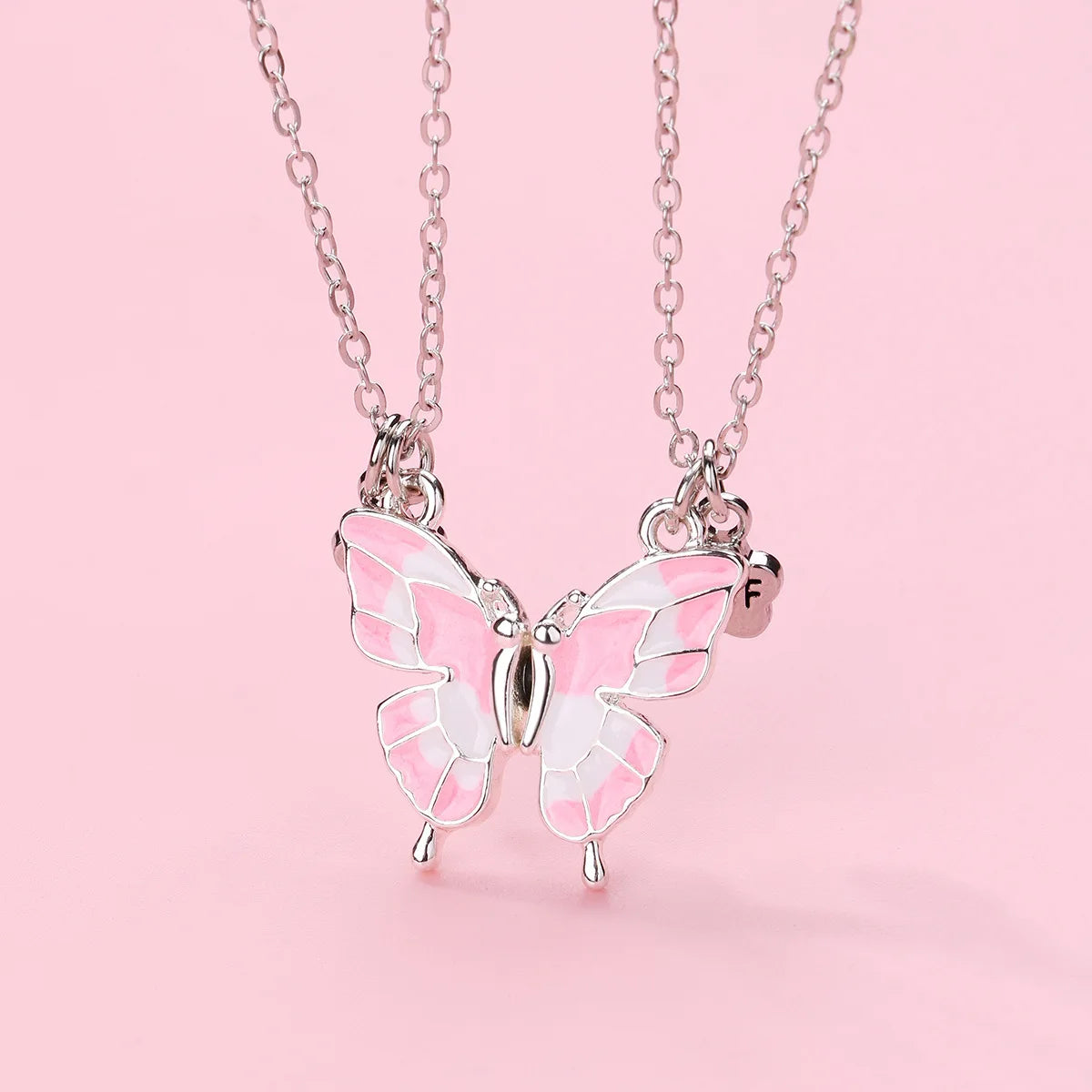 Best Friends Pendant Necklace For Woman Girls Magnetism Sequin Couple Crystal Chain Choke BFF Friendship Forever Jewelry Gift