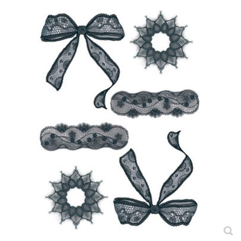 Lace Bowknot Tattoos Waterproof Temporary Tattoo for Woman Sexy Fake Tattoo Stickers Lasting Arm Tattoo Art Tatuajes Temporales