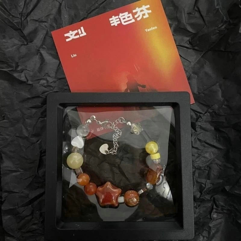 Women Summer Dopamine Sweet Cool Rhinestone Stars Bracelets Cute Cartoon Black Cat Heart Beads Bracelet Fashion Jewelry Gifts