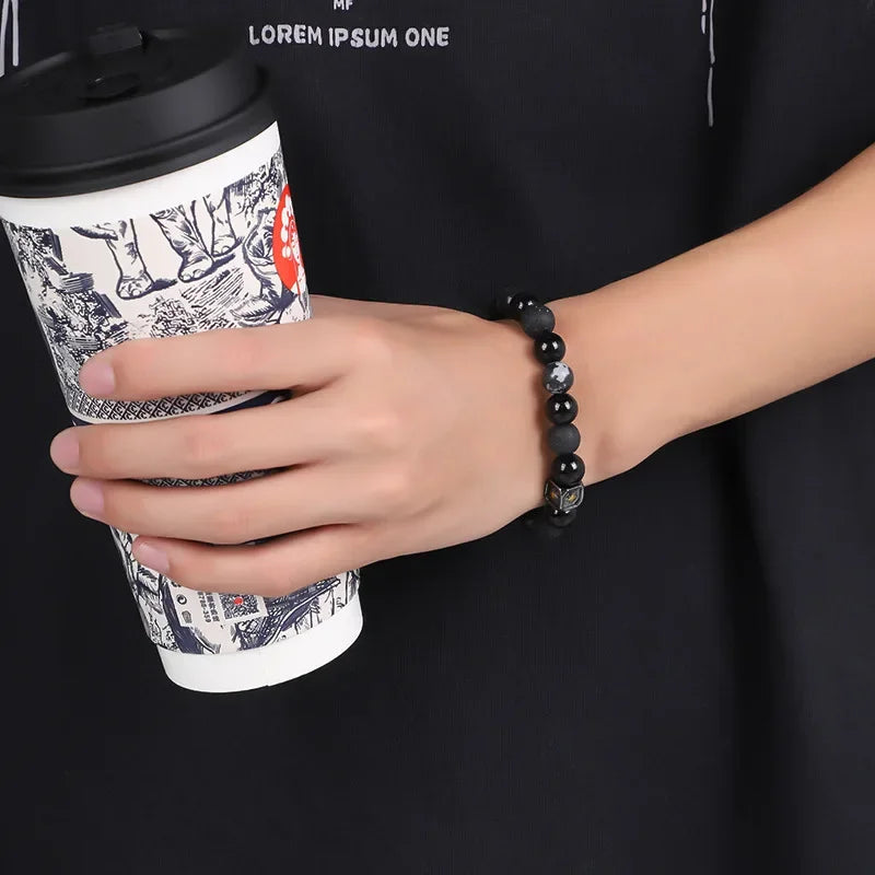 Volcanic Stone Bracelet for Men Lava Stone Beads Bracelet Tibetan Buddha Wrist Chain Women Men Jewelry Gift New Bracelets