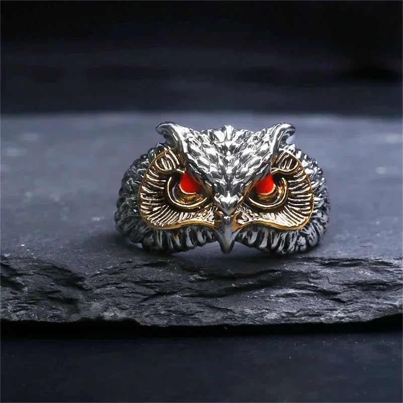 Vintage Ethnic Evil Dragon Head Ring Men\\\'s Gothic Open Ring Male Cool Trend Jewelry