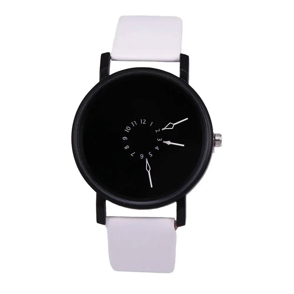 Couple Casual Quartz Watches Leather Band Strap Watch Analog Wrist Watch for Women Men Creative Digital Dial Clock Reloj Mujer