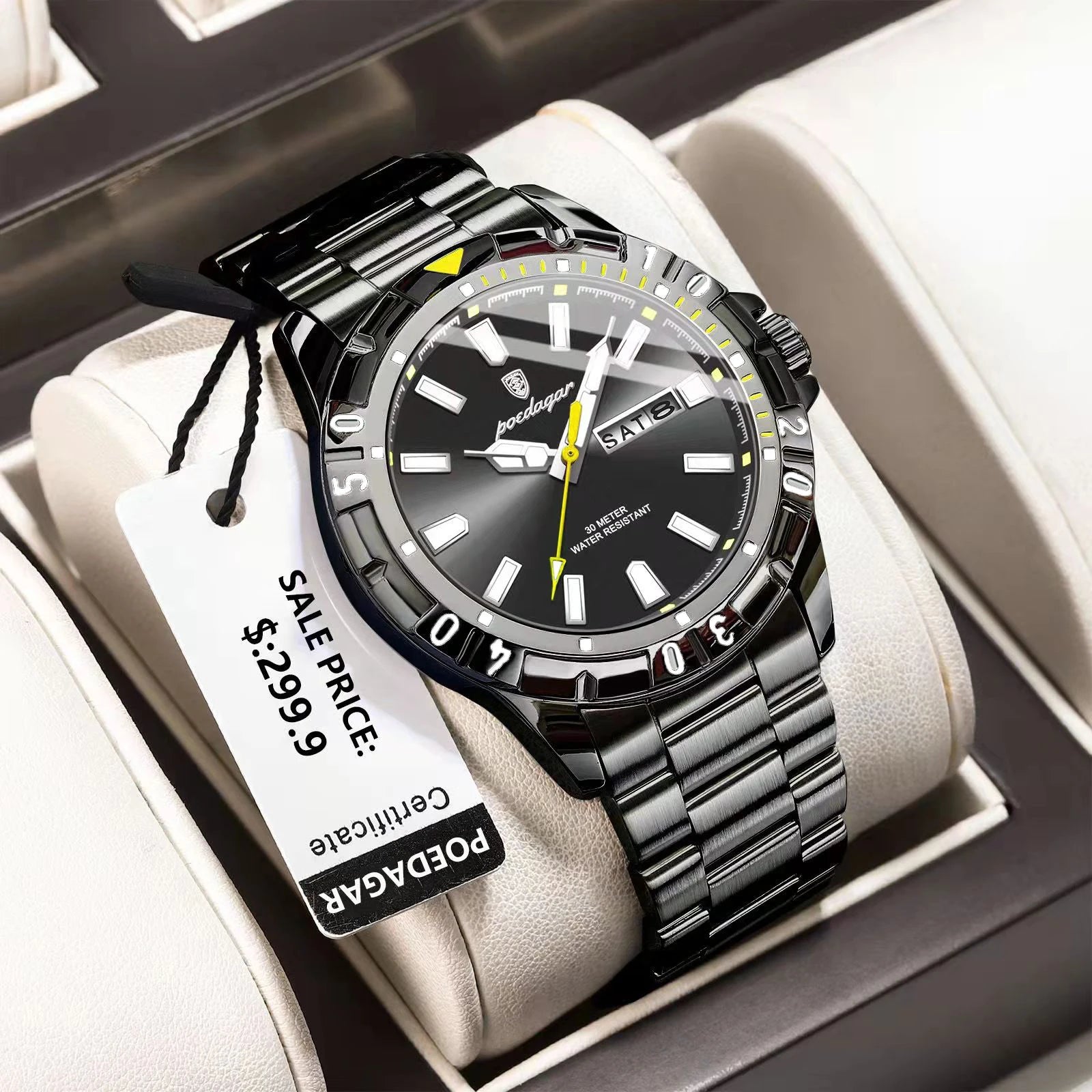 POEDAGAR Luxury Quartz Man Watch Waterproof Luminous Date Week Men Watch Military Stainless Steel Men's Watches Sport Male Clock