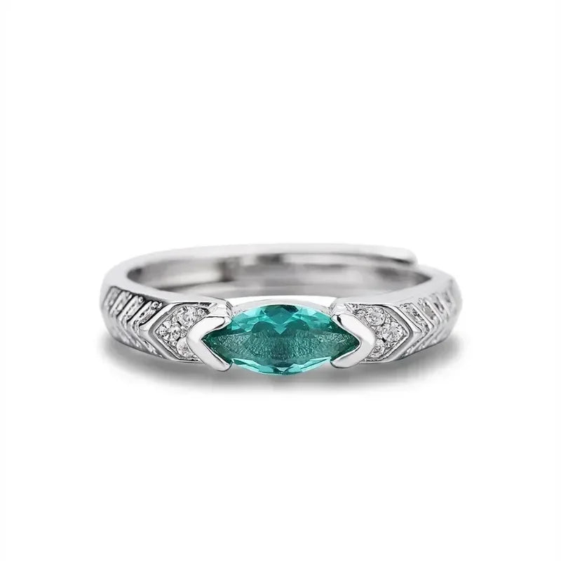 Hot Selling Colored Horse Eye Ring Set with Swiss Diamonds/Cubic Zircon Hip-hop Pop Style Mens  Rings