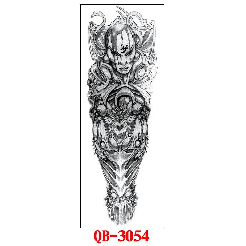 Waterproof Temporary Tattoo Sticker Large Size Tattoo for Men Sleeve Clock Fake Tattoo for Women Girl Full Arm Tattoo Fake