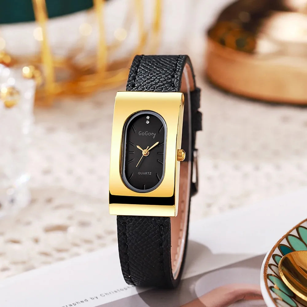 New Brand Women Watch Fashion Rectangular Dial Quartz Watch Simple Leather Strap Luxury Ladies Gift Wristwatches Dropshipping