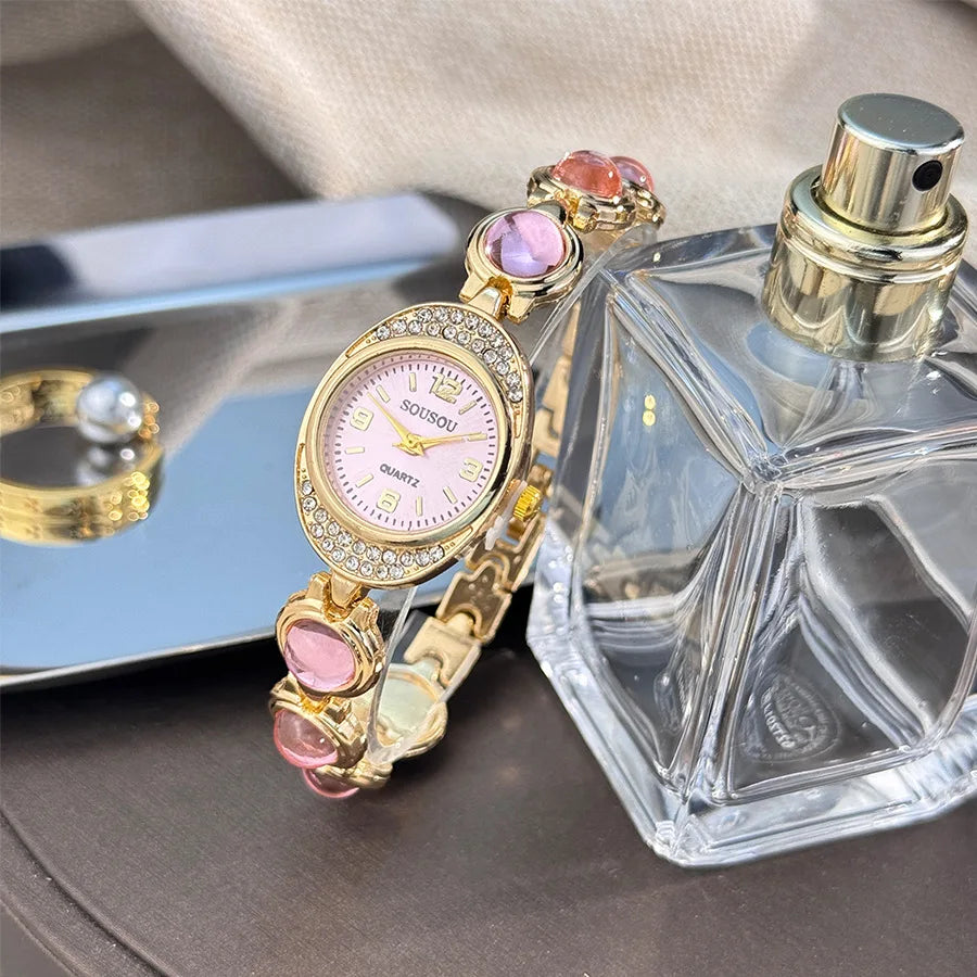Luxury Bracelet Women Watches New Ladies Yuanbao Shaped Rhinestone Inlaid Women's Quartz Wristwatch Fashion Watches Dropshipping