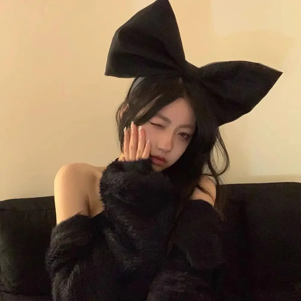 Pink Black big Bow Knot Hairbands Hairpin for Women Girls Hair Accessories Hair Band Ties Headbands for Children Headdress