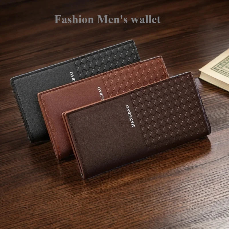 High-quality  Long Wallets for Men Brown Leather Rfid Blocking Bifold Slim Wallet Man Cash Envelope Zipper Coin Pouch  도매