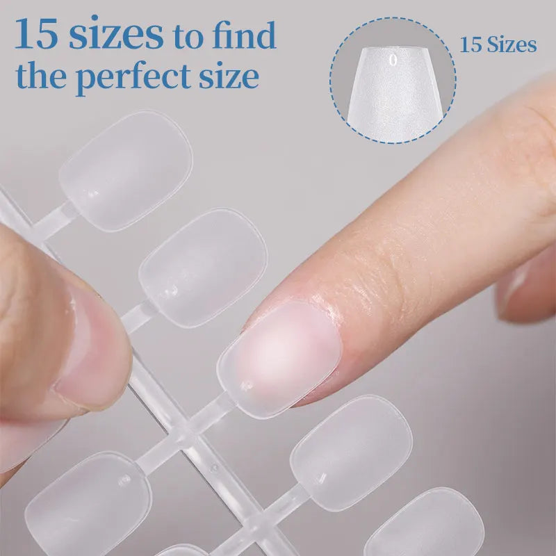 120PCS Matte Fake Nails Capsules Almond Coffin T Shape Full Cover False Nails Frosted Artificial Nail Soft Gel Tips Manicure Nai