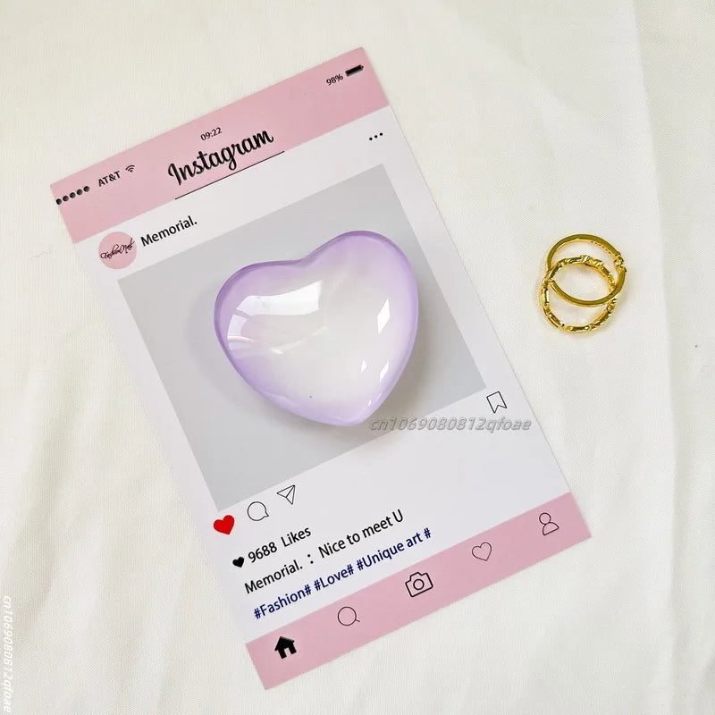 Heart Shape 3D Crystal Foldable Finger Ring Griptok Phone Holder for IPhone Samsung Support Socket Pocket Grip Tok Stand Bracket