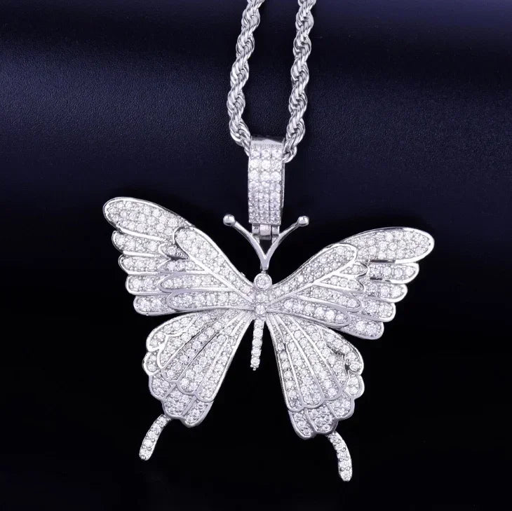 Hip Hop Cubic Zirconia Pave Bling Iced Out Elephant Pendant Animal Necklace Men Women Hip Hop Cool Rap Jewelry Birthday Gift