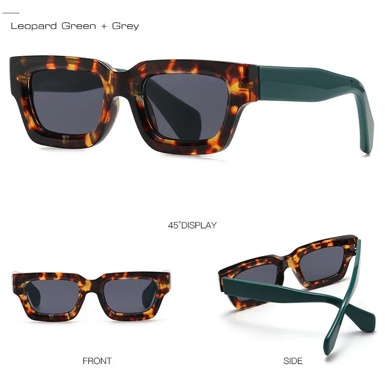 2024 Fashion Square Sunglasses Women Clear Ocean Gradient Lens Eyewear Vintage Trending Men Punk Kpop Sun Glasses Gafas De Sol
