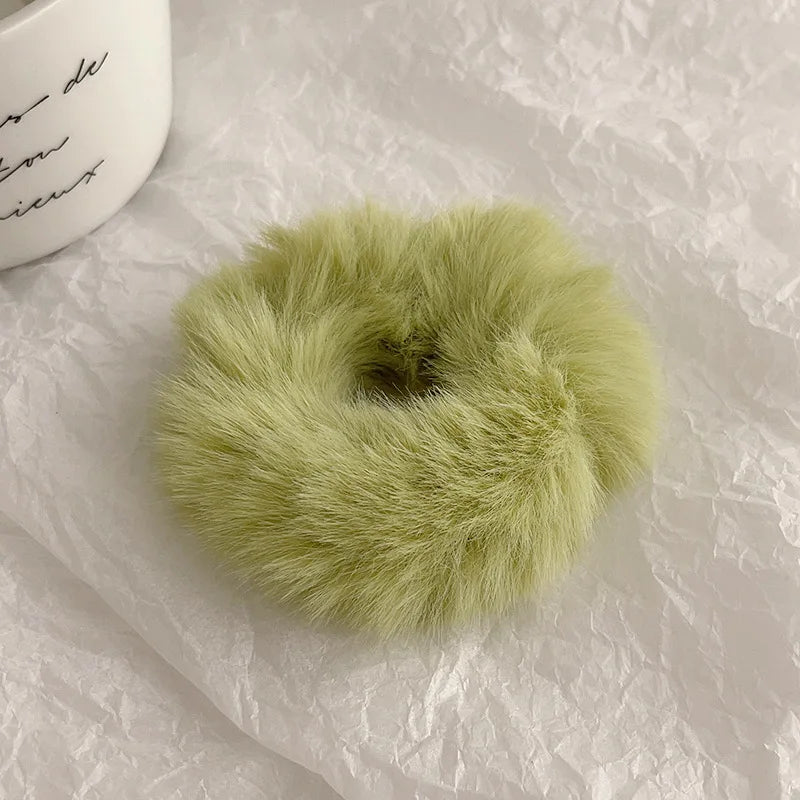 Autumn and Winter Plush Patch Bear Towel Ring Hair Tie Korean Style Hair Accessories Headband Thick High Elastic Hair Rope