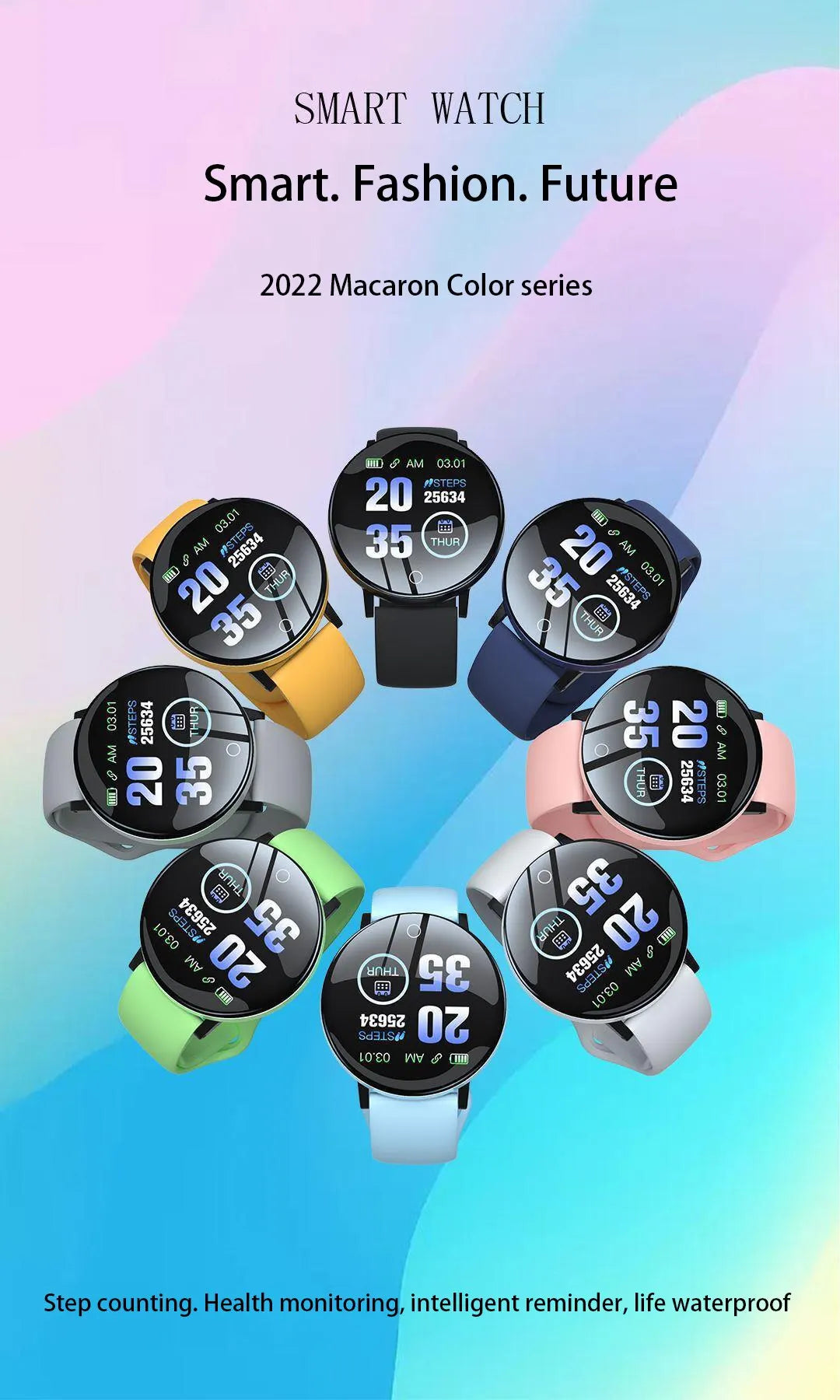 D18 Smartwatch Circular Color Screen With Multiple Sports Modes Call Information Reminder Photo Taking Music Smart Bracelet D20