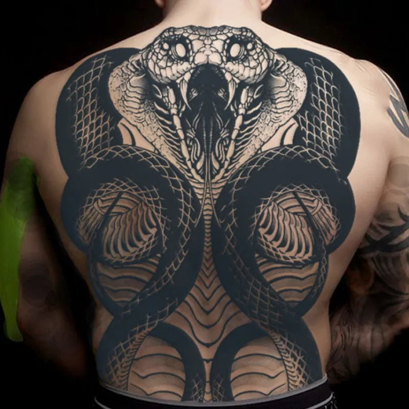 Angel Wings God Tattoo Stickers Realistic Juice Ink Semi Permanent Full Back Body Tattoo Temporary Lasting 2 Weeks Men Adult