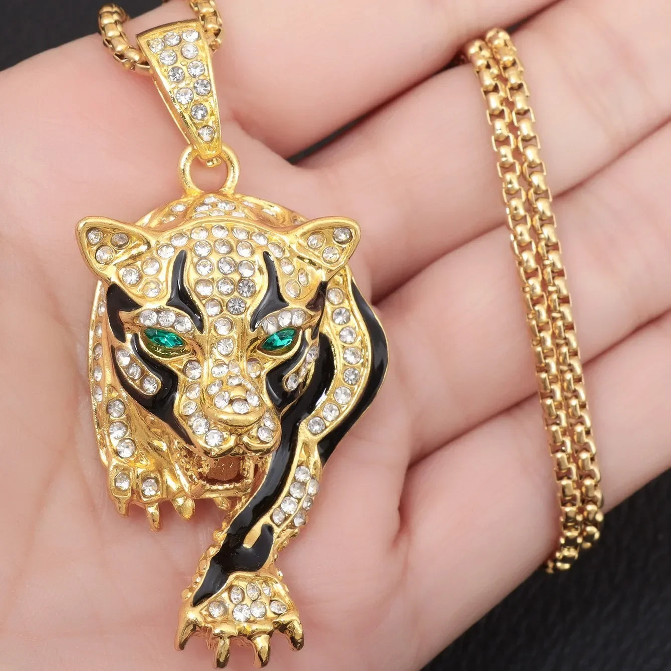 Hip Hop Cubic Zirconia Pave Bling Iced Out Elephant Pendant Animal Necklace Men Women Hip Hop Cool Rap Jewelry Birthday Gift