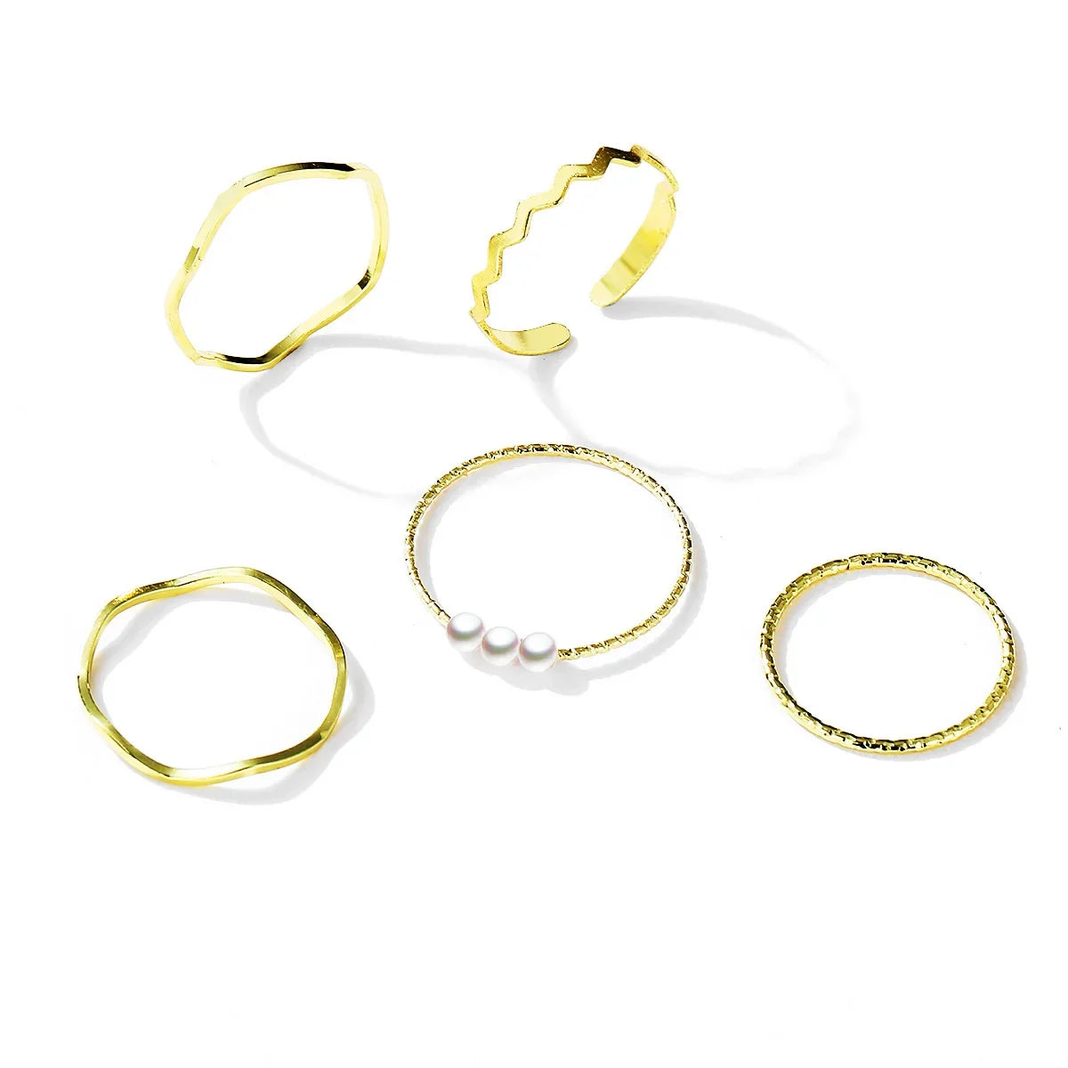 1Set Boho Gold Color Heart Rings Set For Women Vintage Geometric Cross Pearl Butterfly Finger Rings Female Trendy Jewelry Gift