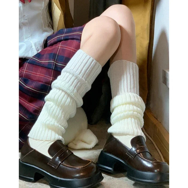 Leg Warmers Women Long Socks Wool Knitted Foot Cover Arm Warmer Y2K Autumn Winter Crochet Heap Socks Boot Cuffs Stockings