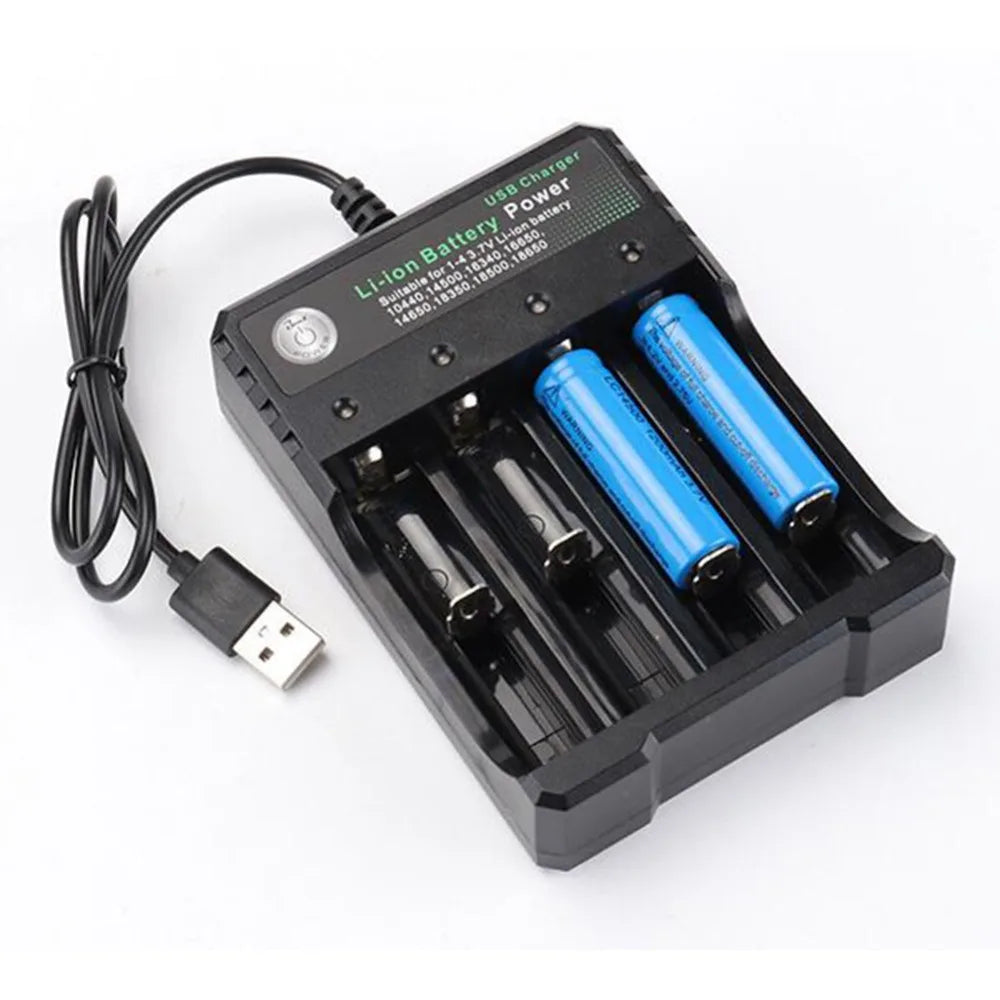 2 3 4 Slot 18650 Charger LiIon Battery 4.2V USB Independent Charging Portable Electronic 18500 16340 14500 26650 Battery Charger