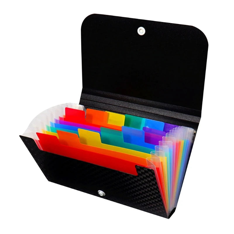 Small File Wallet Receipt Folder A6 Accordion Folder 7-layer 13-layer File Case Waterproof with Self-adhesive Index Tabs