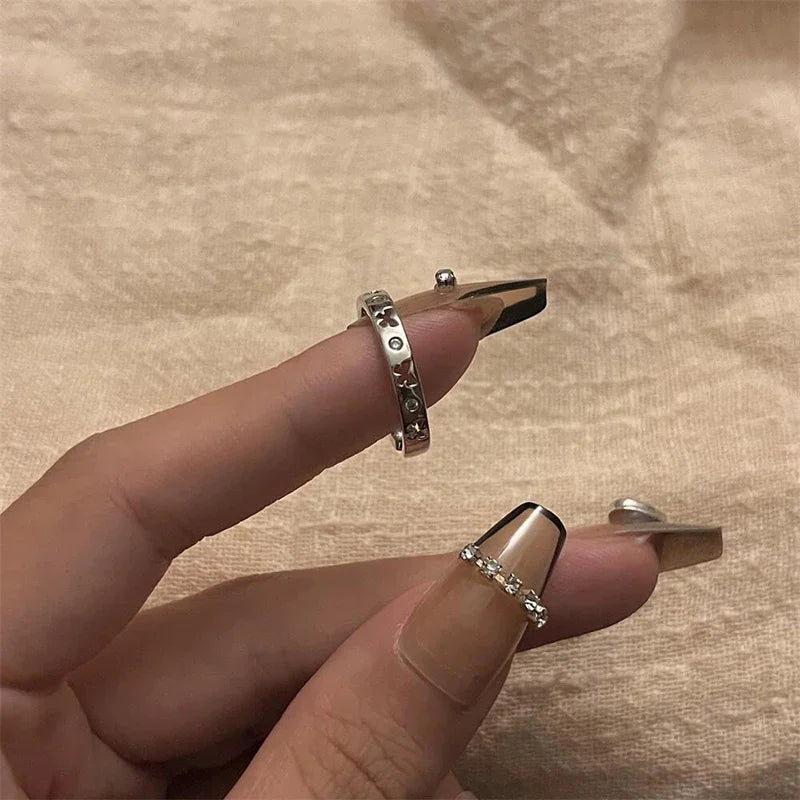 1/7PCS Simple Fashion Retro Bow Adjustable Finger Rings Personality Bowknot Rings Women Jewelry