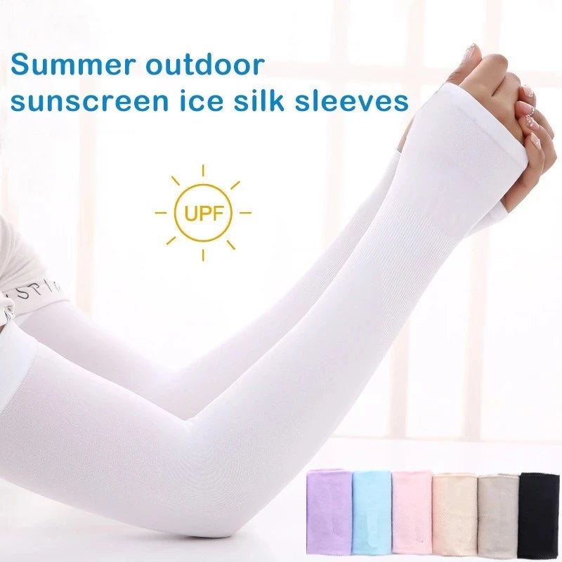 Fashion Arm Sleeves Summer Sun UV Protection Ice Cool Cycling Running Fishing Climbing Driving Arm Cover Warmers for Men Women