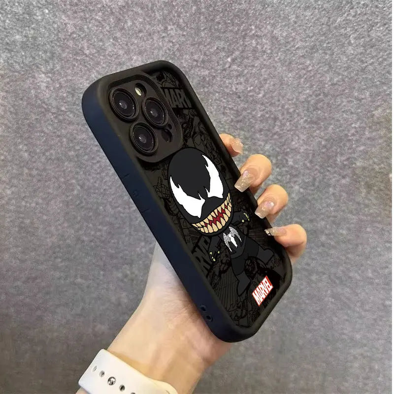 Cool Graffiti Marvel Venom Soft Phone Case for iPhone 16 15 14 13 12 11 Pro Max 7 8 16 15 Plus X XS XR SE 2020 Bumper Back Cover