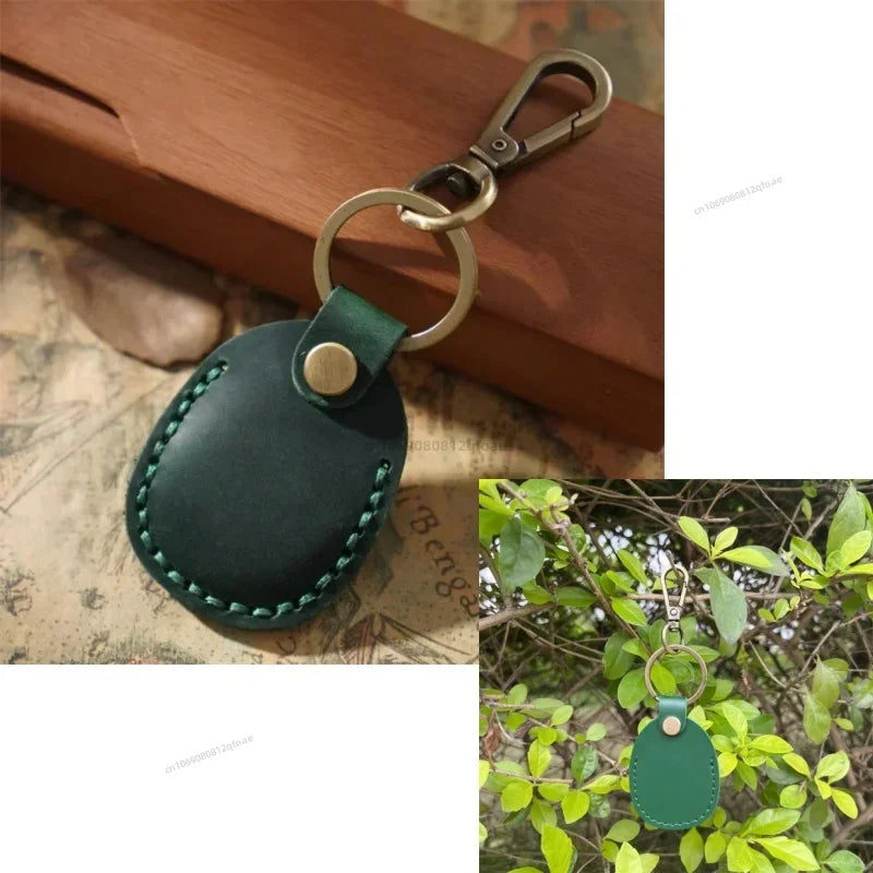 For Airtags Protective Case Retro High Quality PU Leather Keychain For Apple Anti-lost Tracker Locator Device Accessories