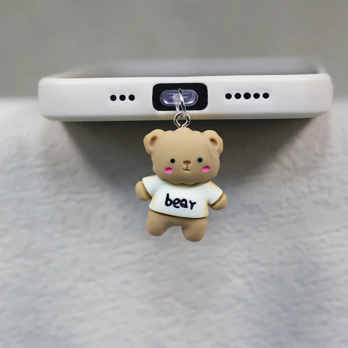 Love Frog Phone Dust Stopper Cute Bear Decorative Pendant DIY Pendant for iPhone/Xiaomi/Type-C Interface Phone Accessories
