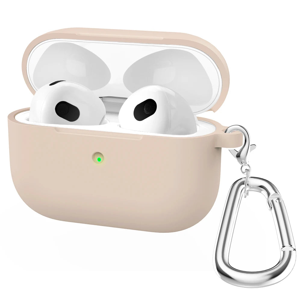 Origin Soft Silicone For Apple Airpods 3 Protective Case Bluetooth Wireless Earphones Cover Shell for Air Pods 3rd gen With Hook