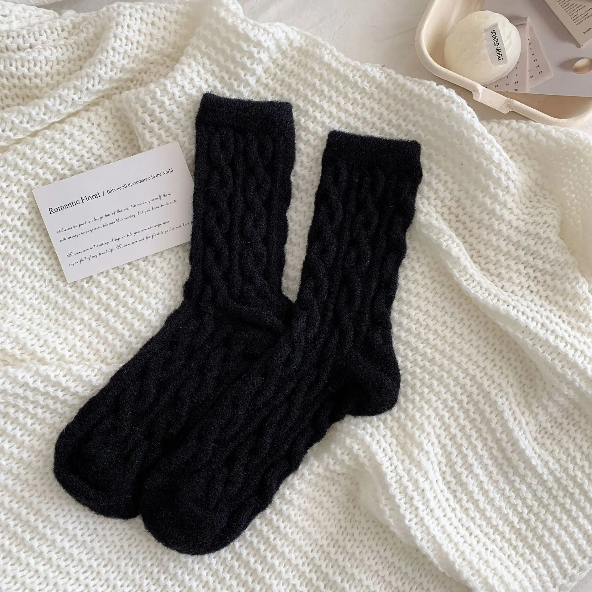 Winter Warm Coral Fleece Socks Women Solid Loose Sleeping Sock Velvet Home Fluffy Stocking Thicken Thermal Sox Calcetines