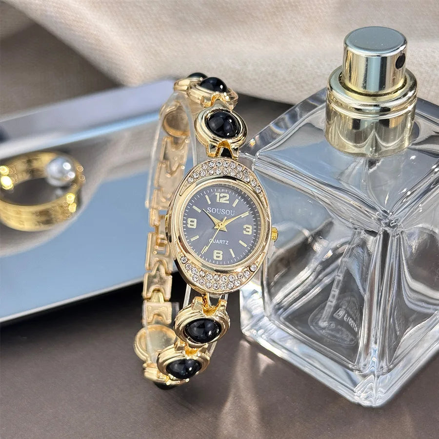 Luxury Bracelet Women Watches New Ladies Yuanbao Shaped Rhinestone Inlaid Women's Quartz Wristwatch Fashion Watches Dropshipping