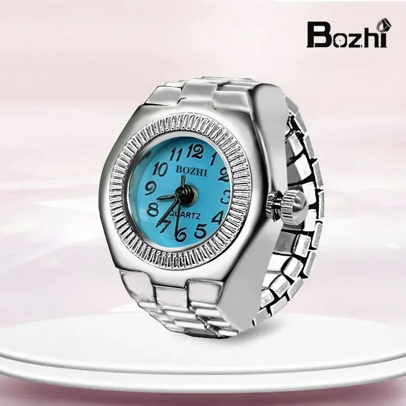 Vintage Punk Quartz Finger Watch Ring for Women Men Couple Rings Digital Watches Elastic Stretchy Finger Band Ring Jewelry Clock