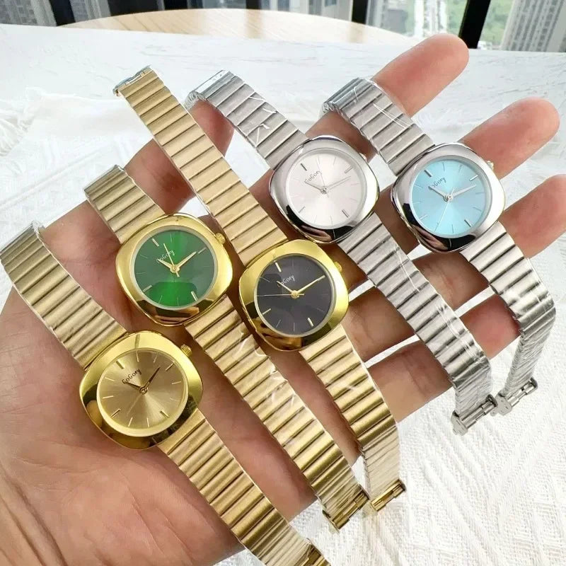 Ladies Simple Gold Quartz Watch Brand Watches for Women Adjustable Stainless Steel Strap Luxury Gift Wristwatches Dropshipping