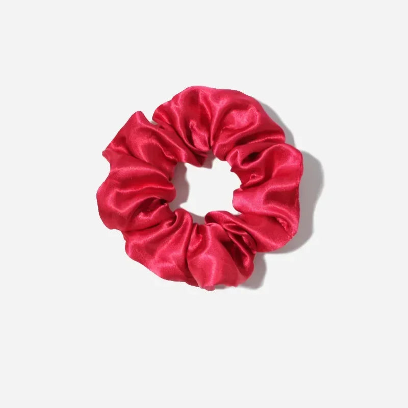 Women Silk Scrunchie Elastic Handmade Multicolor Hair Band Ponytail Holder Headband Hair Accessories 1PC Satin Silk Solid Color
