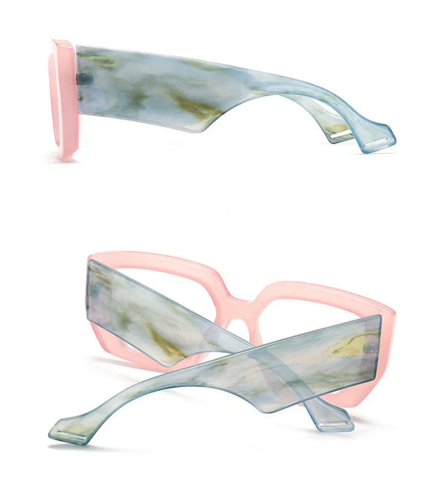 New Fashion Colorful Square Women Glasses Frame Clear Anti Blue Light Spring Hinge Wide Legs Eyewear Men Optical Polygon Frame
