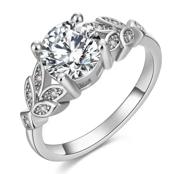 Exquisite Fashion Silver Color Engagement Rings for Women Fashion White Zircon Stones Ring Anniversary Bridal Wedding Jewelry
