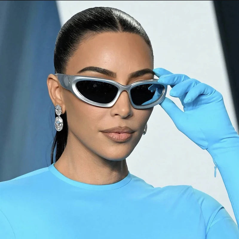 New Sports Steampunk Y2K Sunglasses Women Punk Goggle Sun Glasses Men Silver Mirror Shades Fashion UV400 Eyewear Cycling Очки