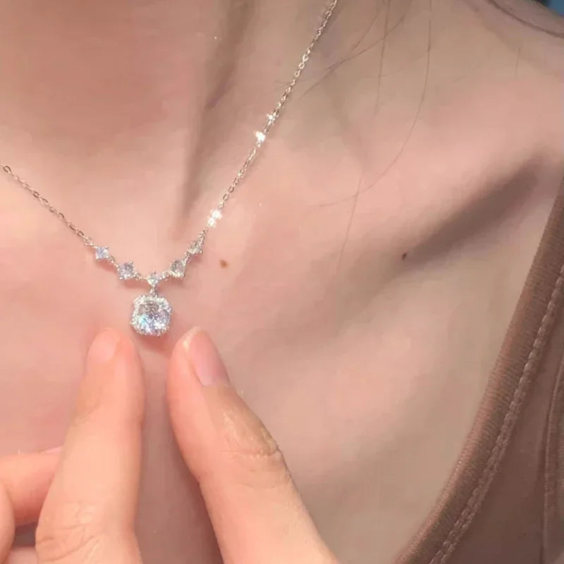 Zircon Pendants Necklaces For Girl Luxury Fine Jewelry Gift Female Wedding Gift Wholesale