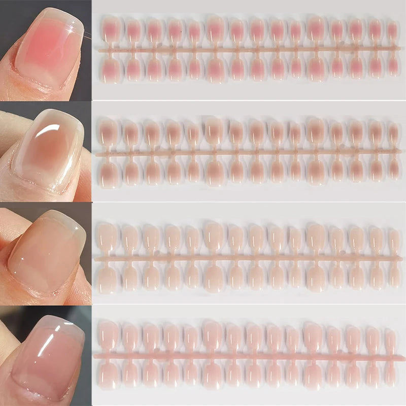 30Pcs Nude False Nail Tips Full Cover Gradient Fake Nails Coffin Artifical Nail Press On Manicure Nail DIY Tips