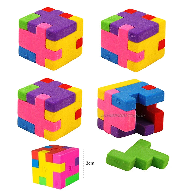 Block Puzzle Maze Toy Cube Rubber Eraser Kids Educational Toys Reward Prizes Toy Party Toys Favors Gift kids Learning supplies